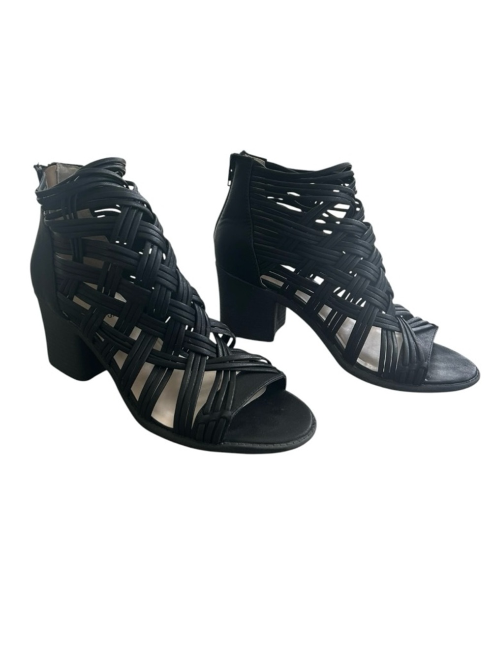 Share SEVEN DIALS Women's Brixton Heeled Sandal Sz 7.5 Black Gladiator Party Clu